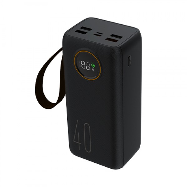 Poolee Energy 40000mAh Power Bank with 22.5W PD Fast Charging, Built-in Type-C & iPhone Cables