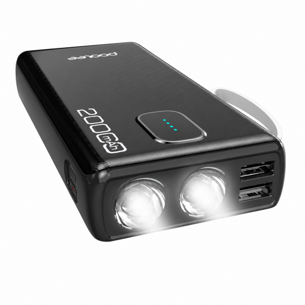 Poolee Flash 20000mAh Fast Charging Power Bank – Type-C Portable Charger with Dual USB Output, LED Torch & Universal Compatibility for iPhone, Samsung, Tecno, Infinix, itel, Redmi & More