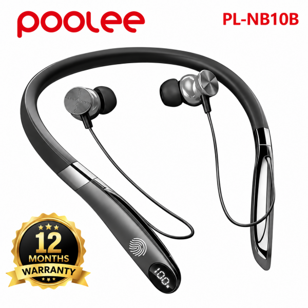 Poolee Bluetooth 5.3 Wireless Neckband Earphones w...