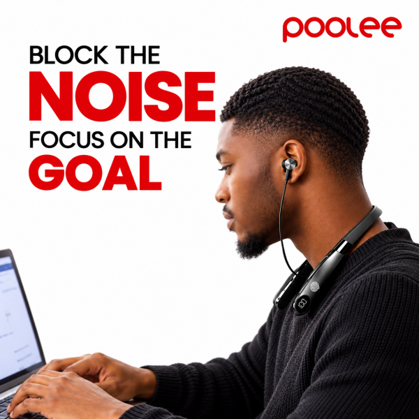 Poolee Bluetooth 5.3 Wireless Neckband Earphones with HD Voice, Deep Bass, Magnetic Earbuds & 35-Hour Playtime